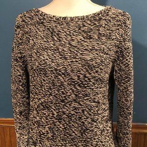 Long Sleeve Black White Knit Pullover Sweater